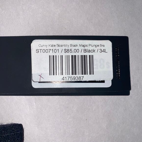 Curvy Kate Scantilly Black Magic Plunge Bra 34L Sheer Mesh NWT - Picture 3 of 5